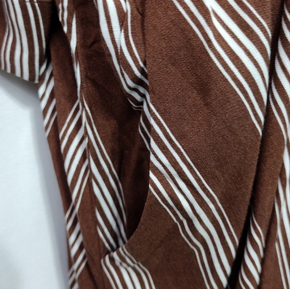 NWT City Chic Stripped Casablanca Dress Women's XL Brown White Boho Retro 90s - Picture 8 of 14